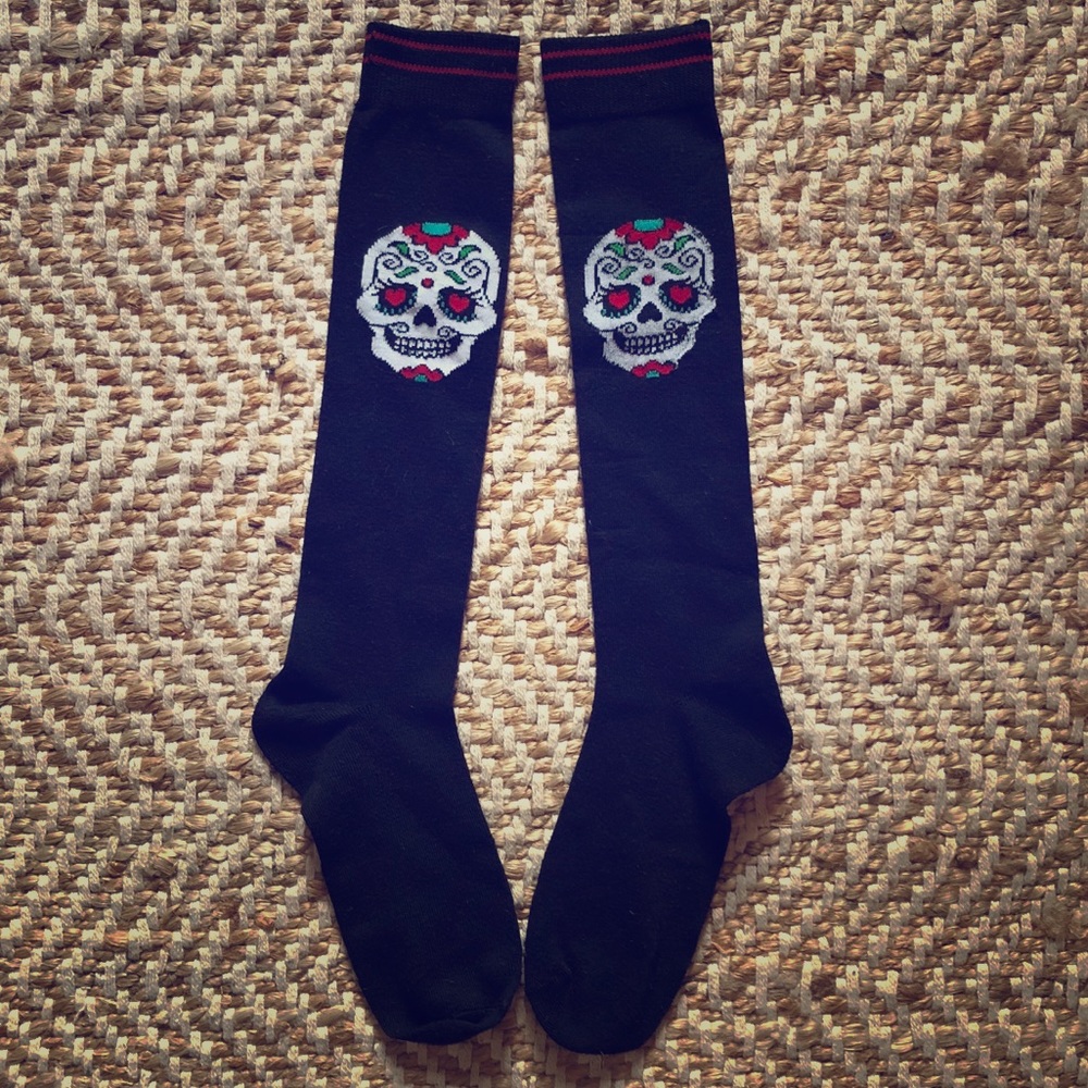 💀 Day Of The Dead Skull Boot Socks 💀
